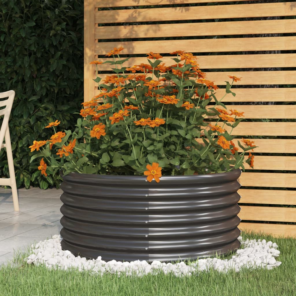 Vidaxl Planning Box 80x80x36 CM Powder -Coated Steel Anthracite -färgad