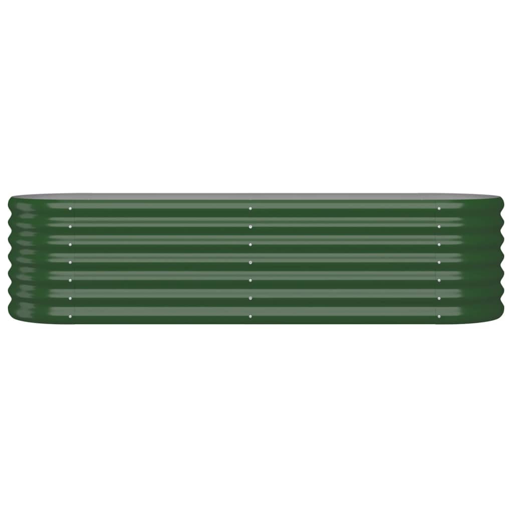 Plánovací box Vidaxl 152x40x36 cm prášek na potaženou ocelovou zelenou