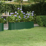 Plánovací box Vidaxl 152x40x36 cm prášek na potaženou ocelovou zelenou
