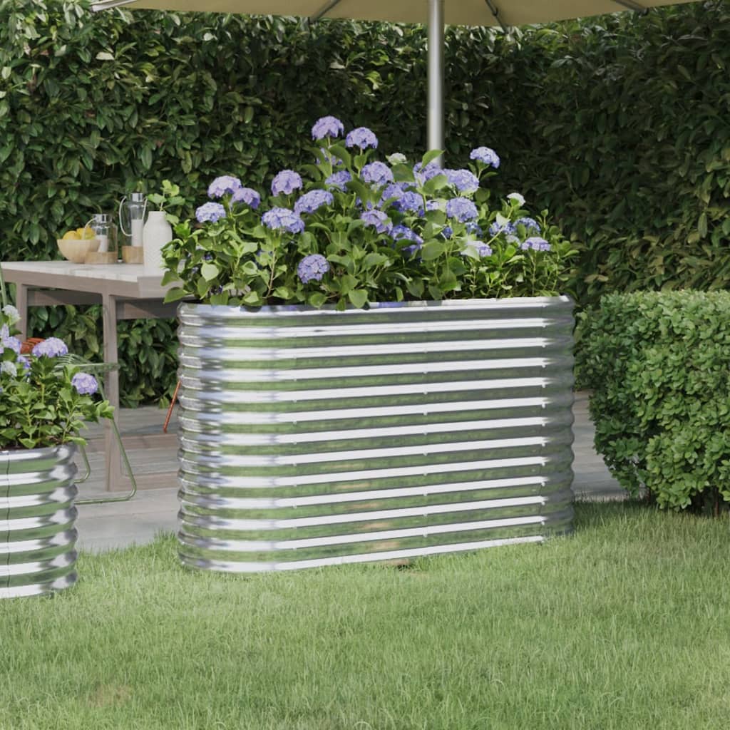 VidaXL Planning box 114x40x68 cm powder -coated steel silver colored