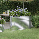 VidaXL Planning box 114x40x68 cm powder -coated steel silver colored