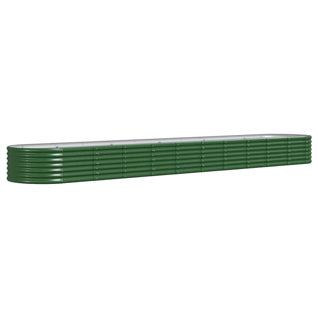 Vidaxl Planning Box 440x80x36 cm prášek na potaženou ocelovou zelenou