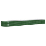Vidaxl Planning Box 440x80x36 cm prášek na potaženou ocelovou zelenou