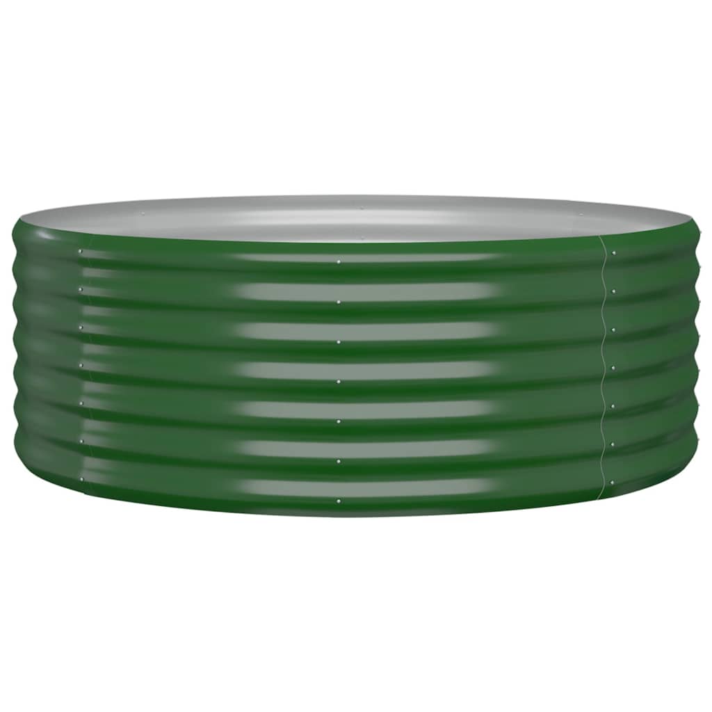 Vidaxl Planungbox 100x100x36 cm puder -coated Stahl gréng