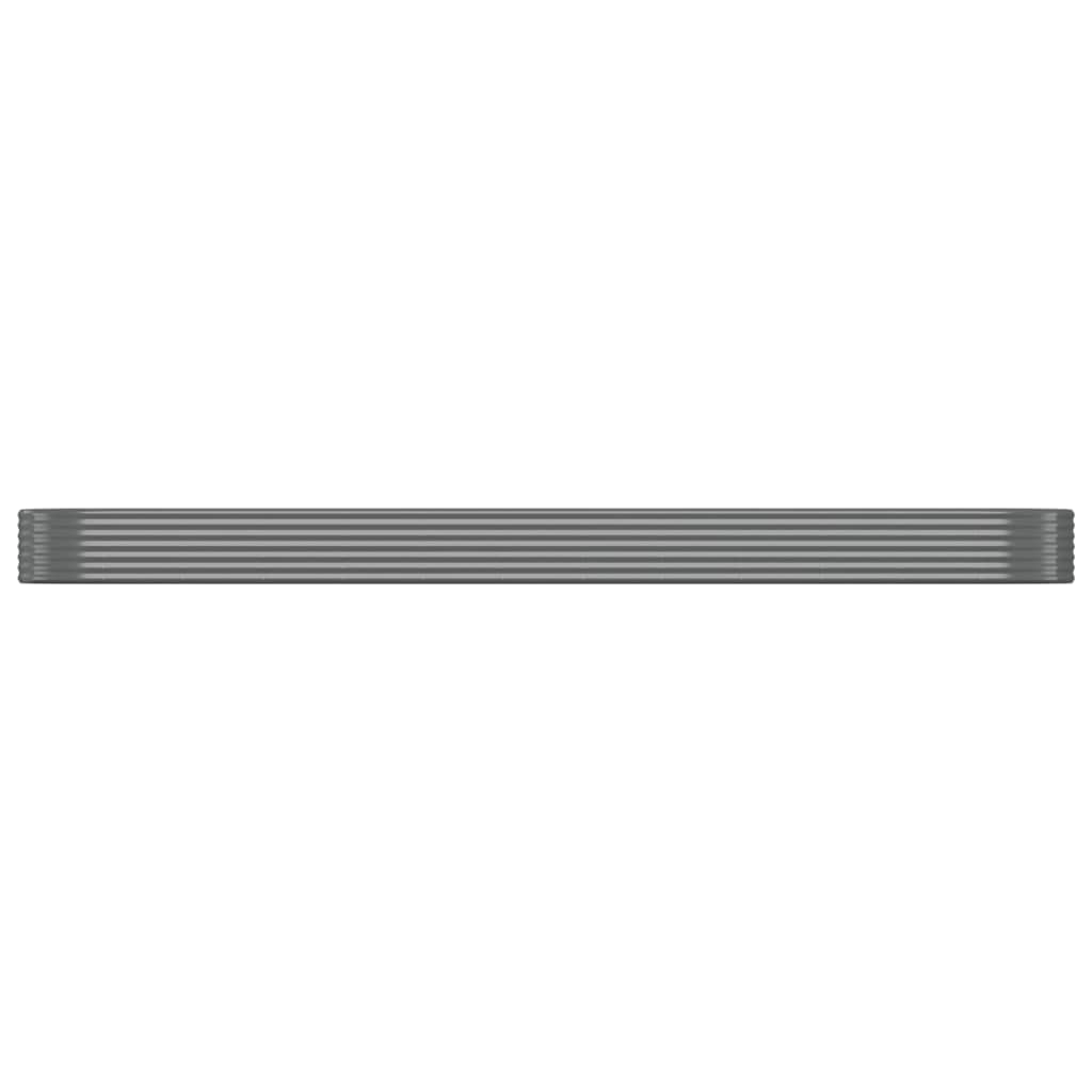 Boîte de planification Vidaxl 507x100x36 cm en poudre-gris en acier recouvert