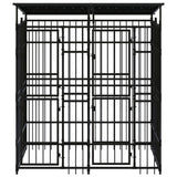 Vidaxl Chien Kennel avec toit 3,69 m² en acier