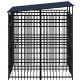 Vidaxl Chien Kennel avec toit 3,69 m² en acier