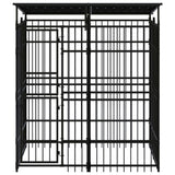 Vidaxl Chien Kennel avec toit 3,69 m² en acier