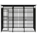 Vidaxl Chien Kennel avec toit de 5,53 m² en acier