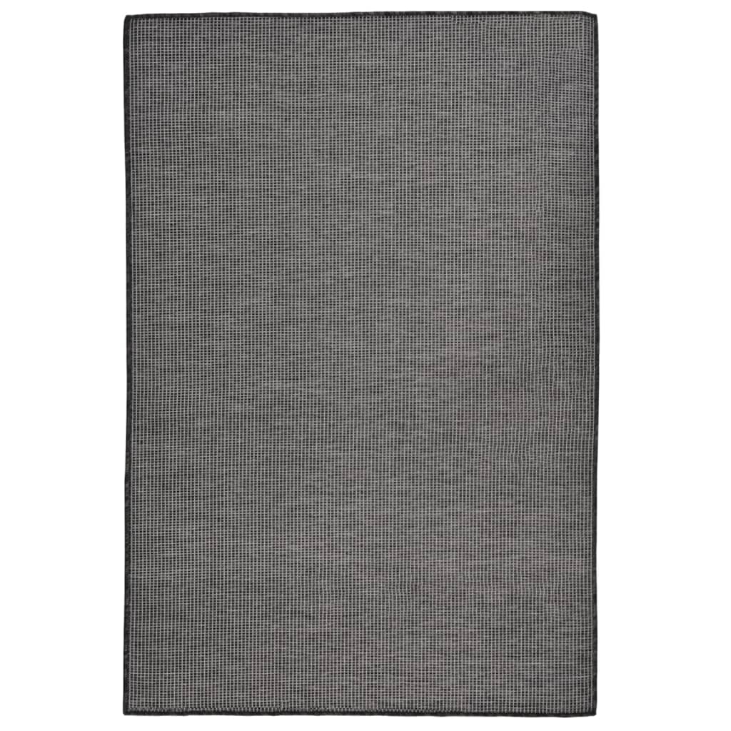 Vidaxl outside rug flat woven 120x170 cm gray