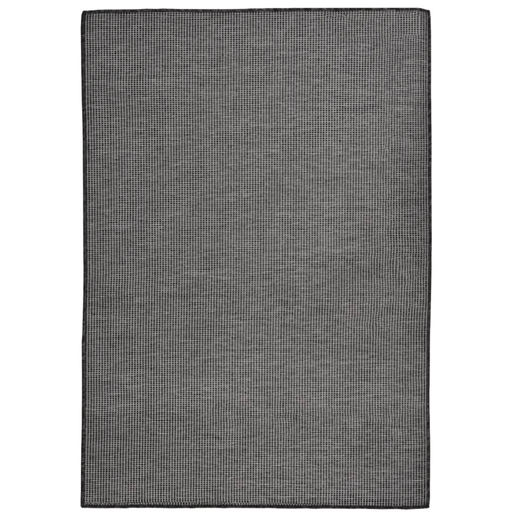 Vidaxl fora do tapete plana de tecido 160x230 cm cinza
