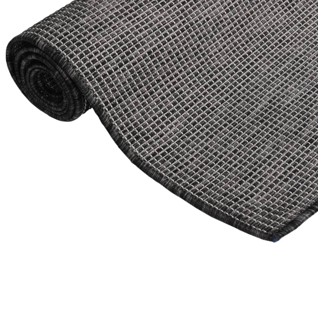 Vidaxl Außen Teppich flach -200x280 cm Grau