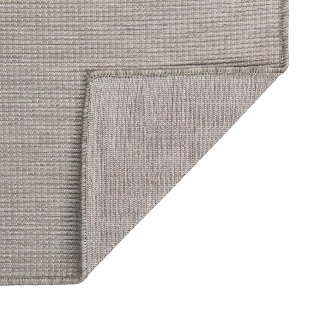 Vidaxl na zewnątrz dywan tkany 140x200 cm taupe
