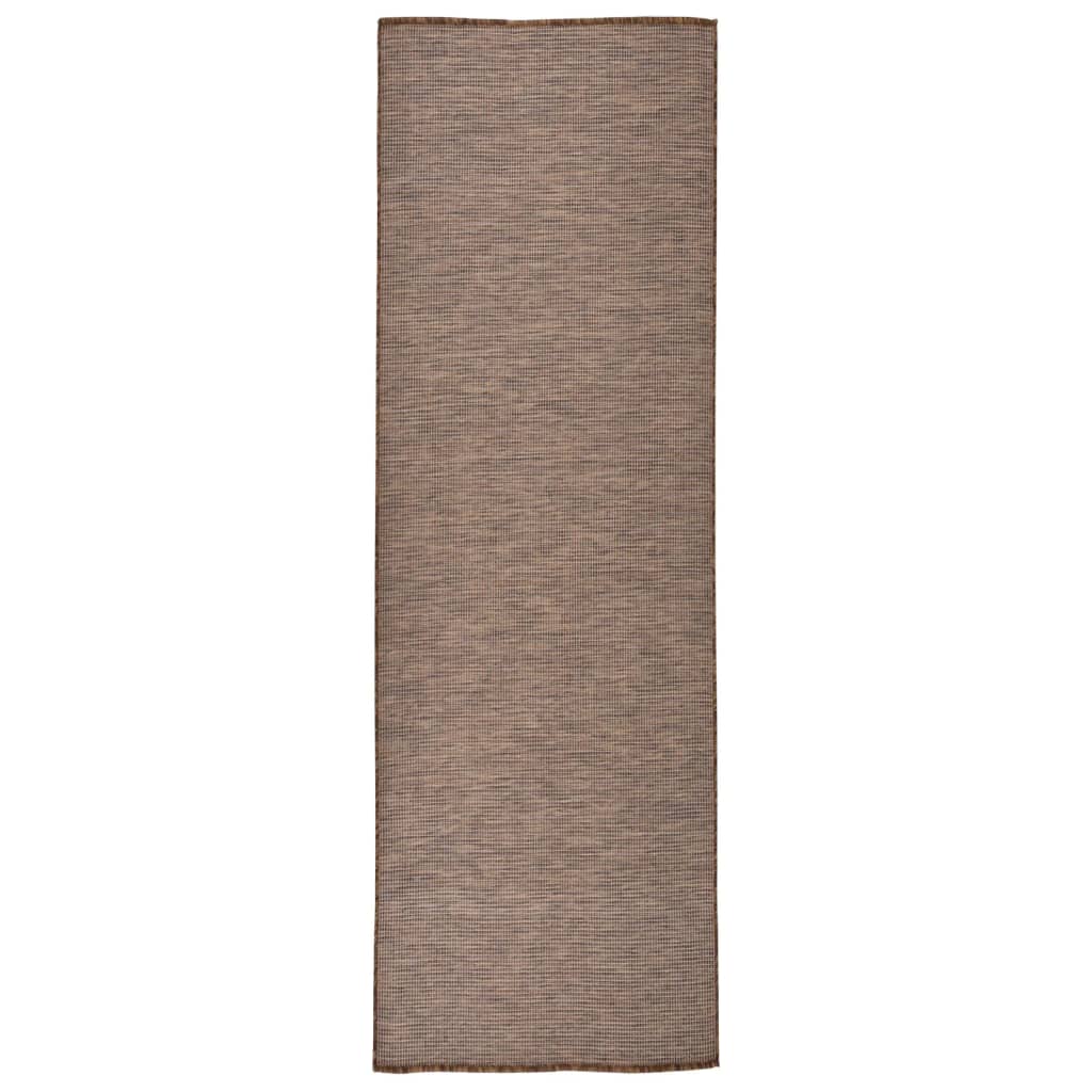 Vidaxl mimo koberec plochý tkaný 80x250 cm hnědý