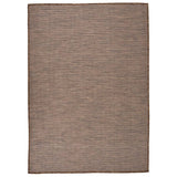 Vidaxl zunanja preproga ploščata tkana 140x200 cm rjava
