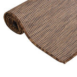 Vidaxl zunanja preproga ploščata tkana 140x200 cm rjava