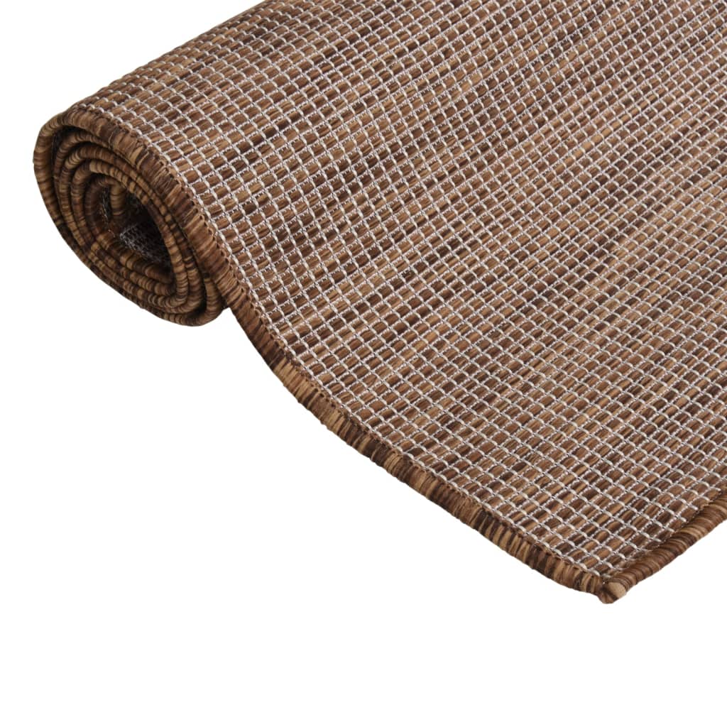 Vidaxl outside rug flat woven 160x230 cm brown
