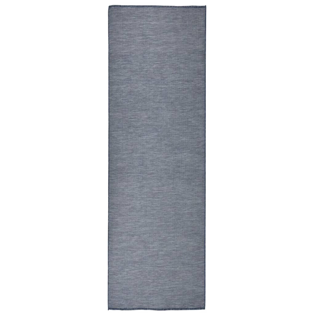 Vidaxl outside rug flat woven 80x250 cm blue