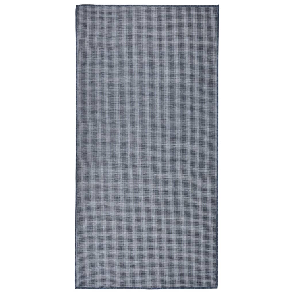 Vidaxl outside rug flat woven 100x200 cm blue