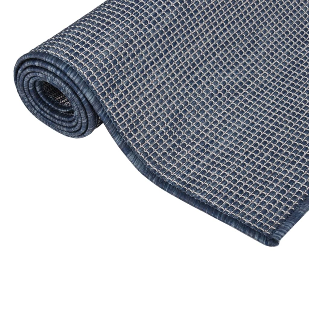 Vidaxl outside rug flat woven 100x200 cm blue