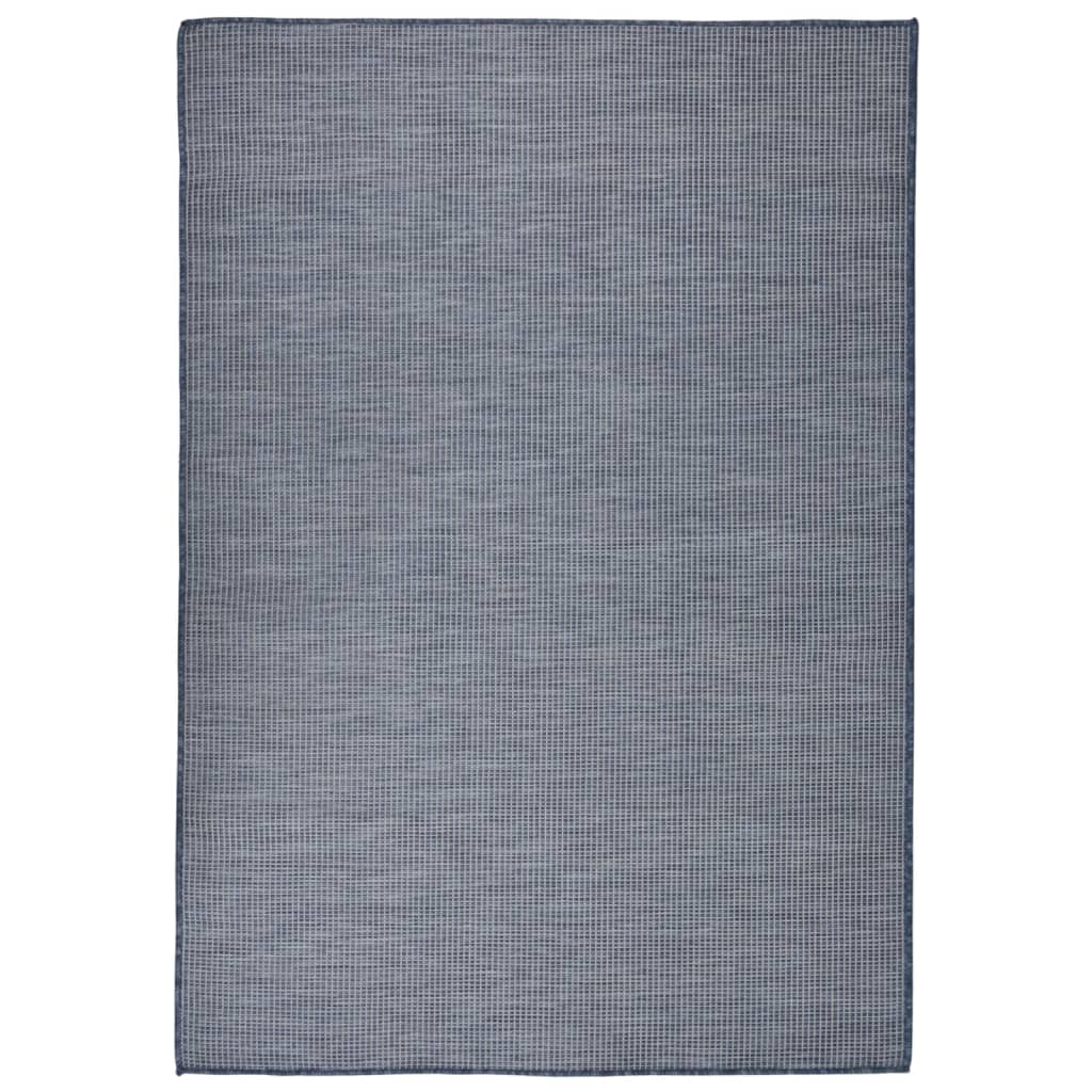 Vidaxl zunanja preproga ploščata tkana 160x230 cm modra