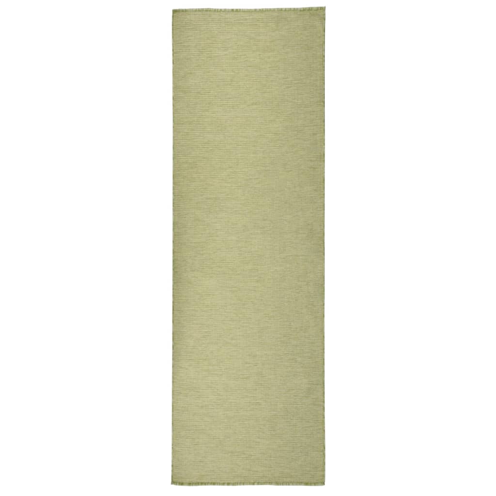 Vidaxl außerhalb des Teppichs flach gewebt 80x250 cm Grün