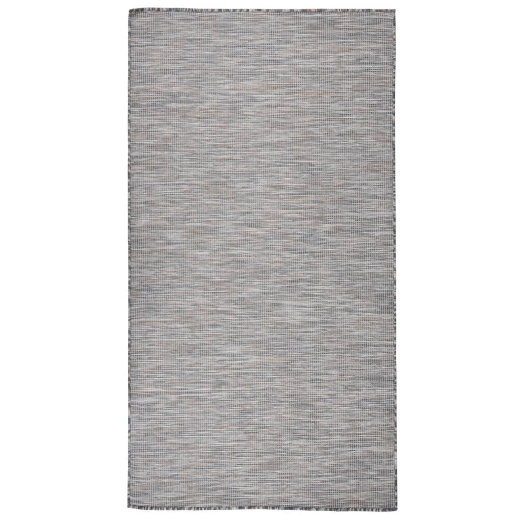 Vidaxl fora do tapete fora de tecido 80x150 cm marrom e azul