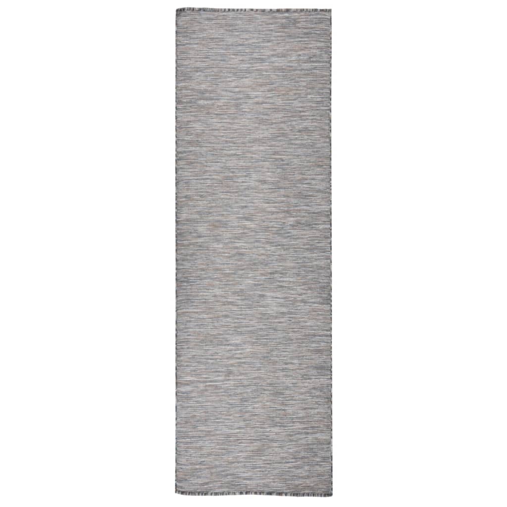 Vidaxl mimo koberec plochý tkaný 80x250 cm hnědý a modrý