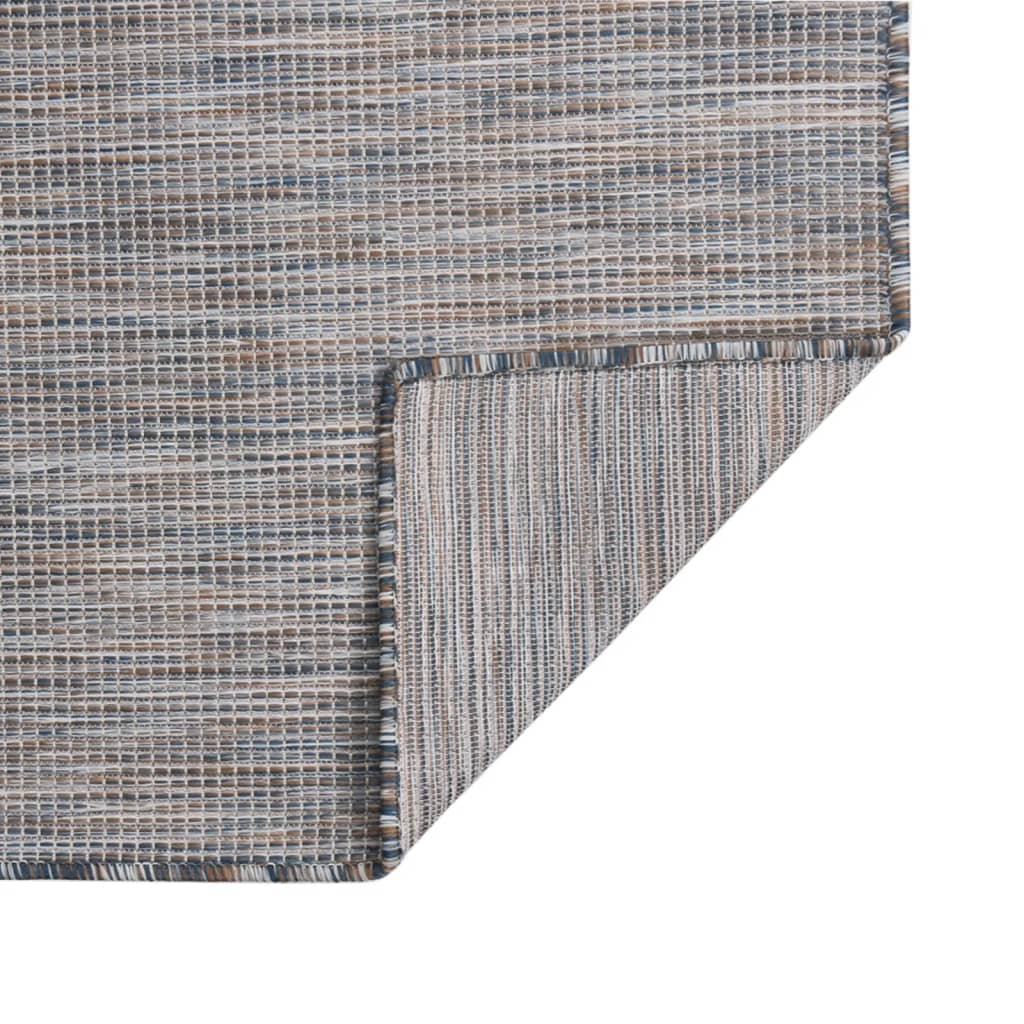 Vidaxl mimo koberec plochý tkaný 80x250 cm hnědý a modrý