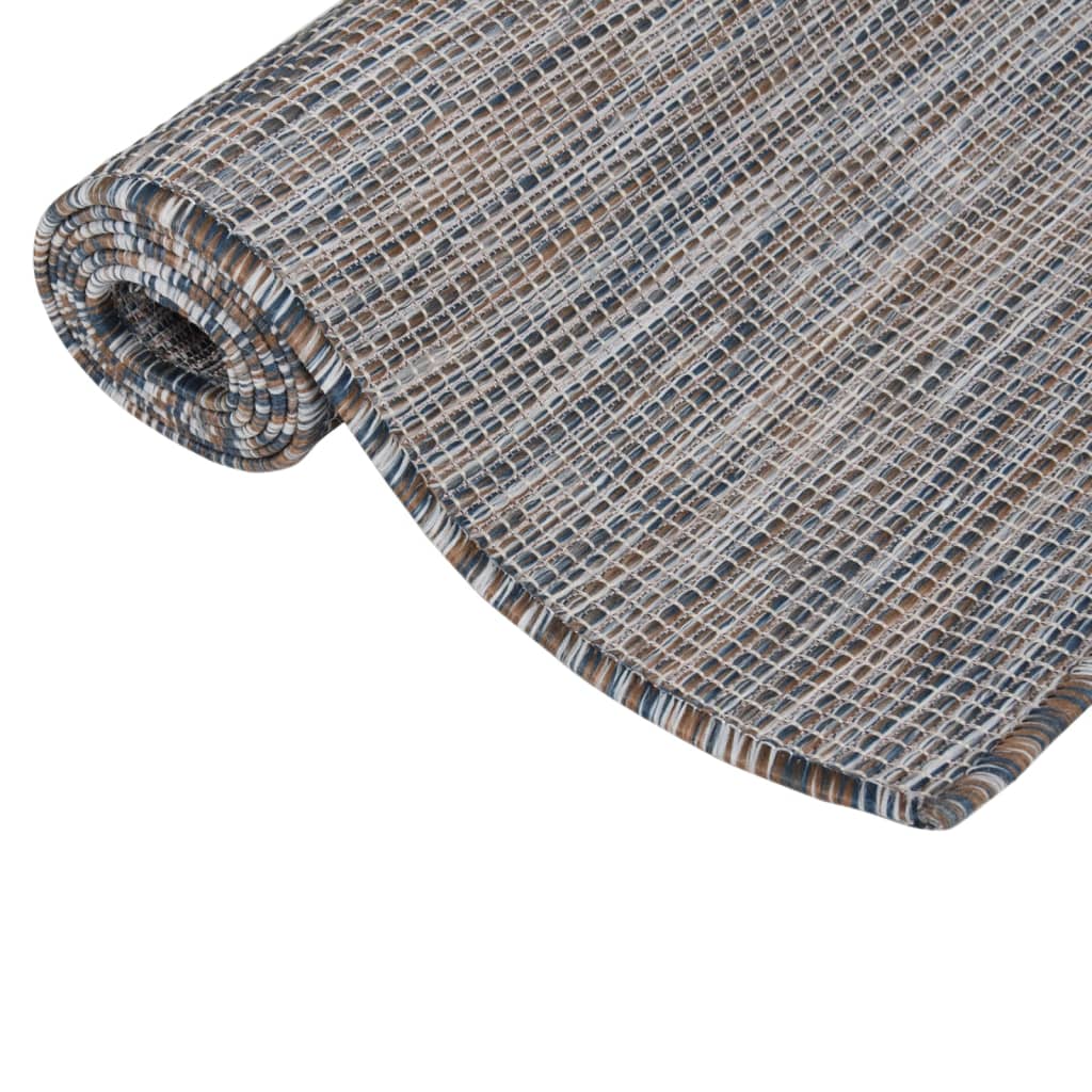 Vidaxl mimo koberec plochý tkaný 80x250 cm hnědý a modrý