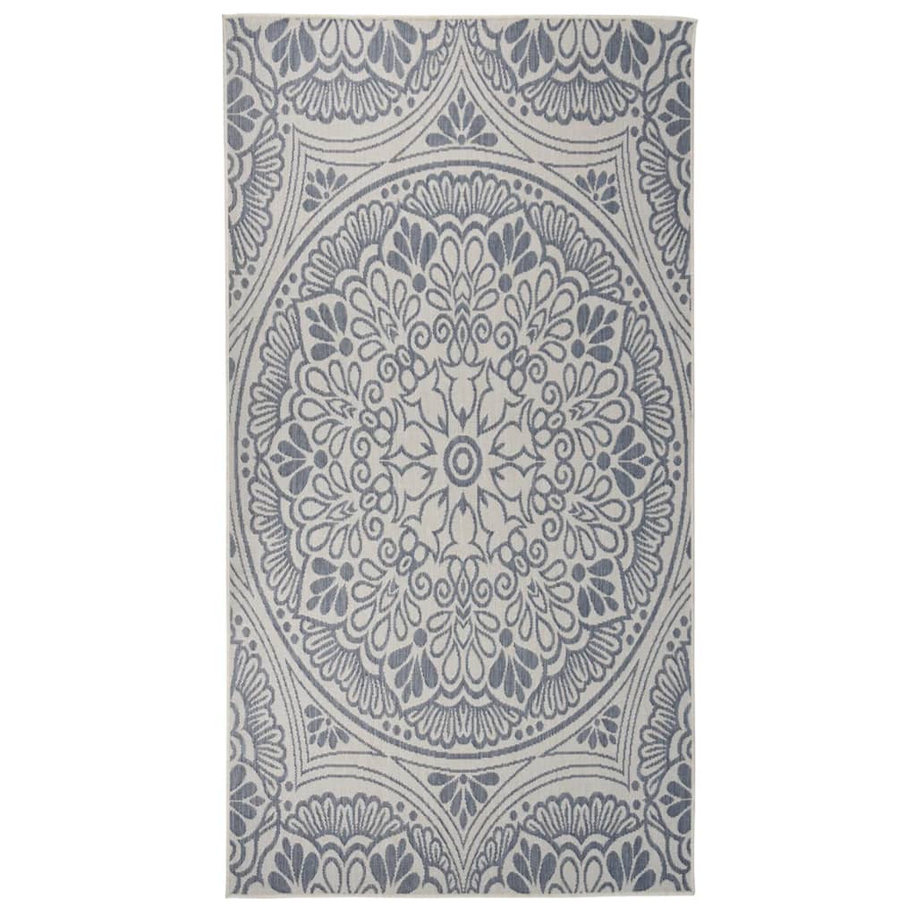Vidaxl ausserhalb Teppech mat Muster flaach -woven 80x150 cm blo