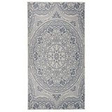 Vidaxl ausserhalb Teppech mat Muster flaach -woven 80x150 cm blo