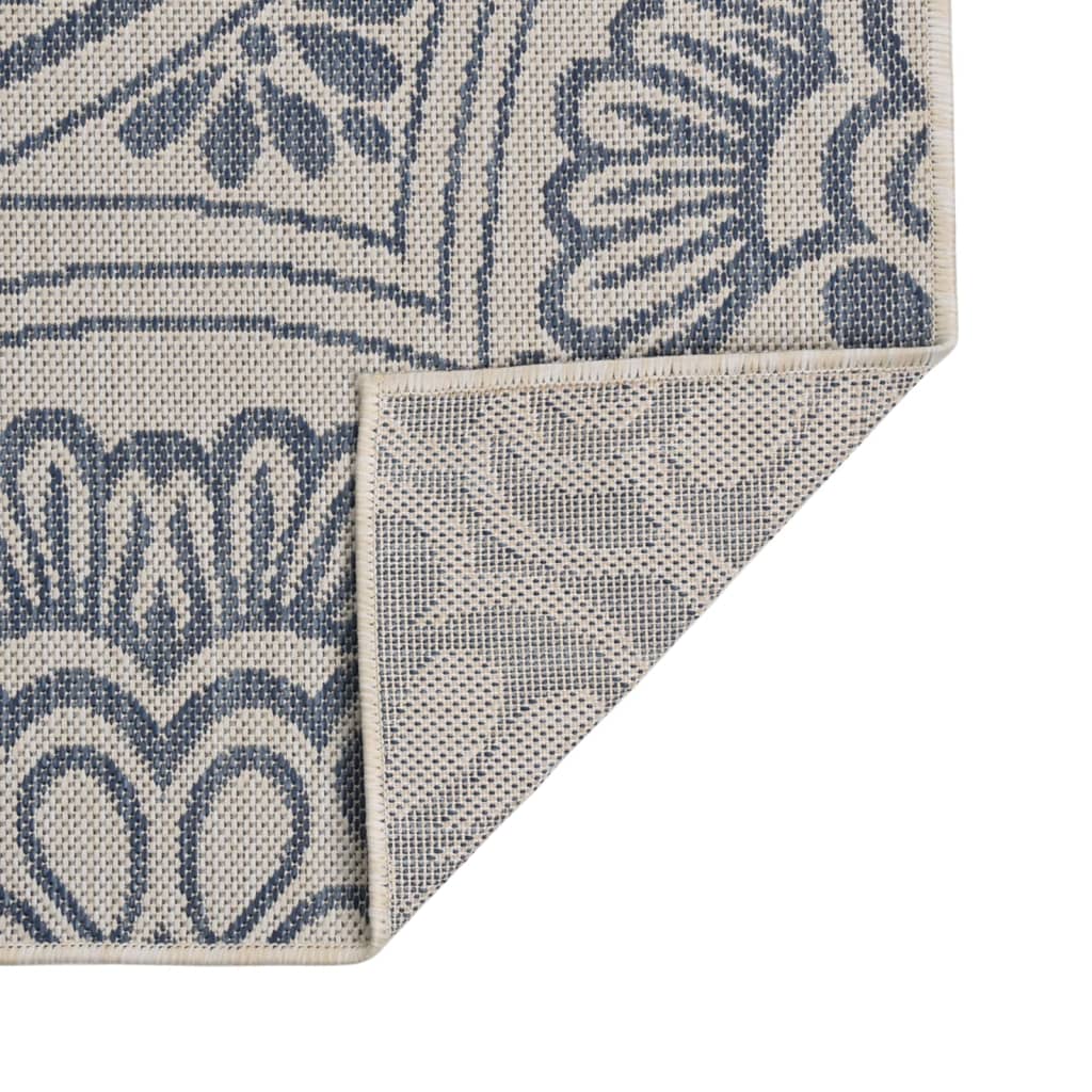 Vidaxl ausserhalb Teppech mat Muster flaach -woven 80x150 cm blo