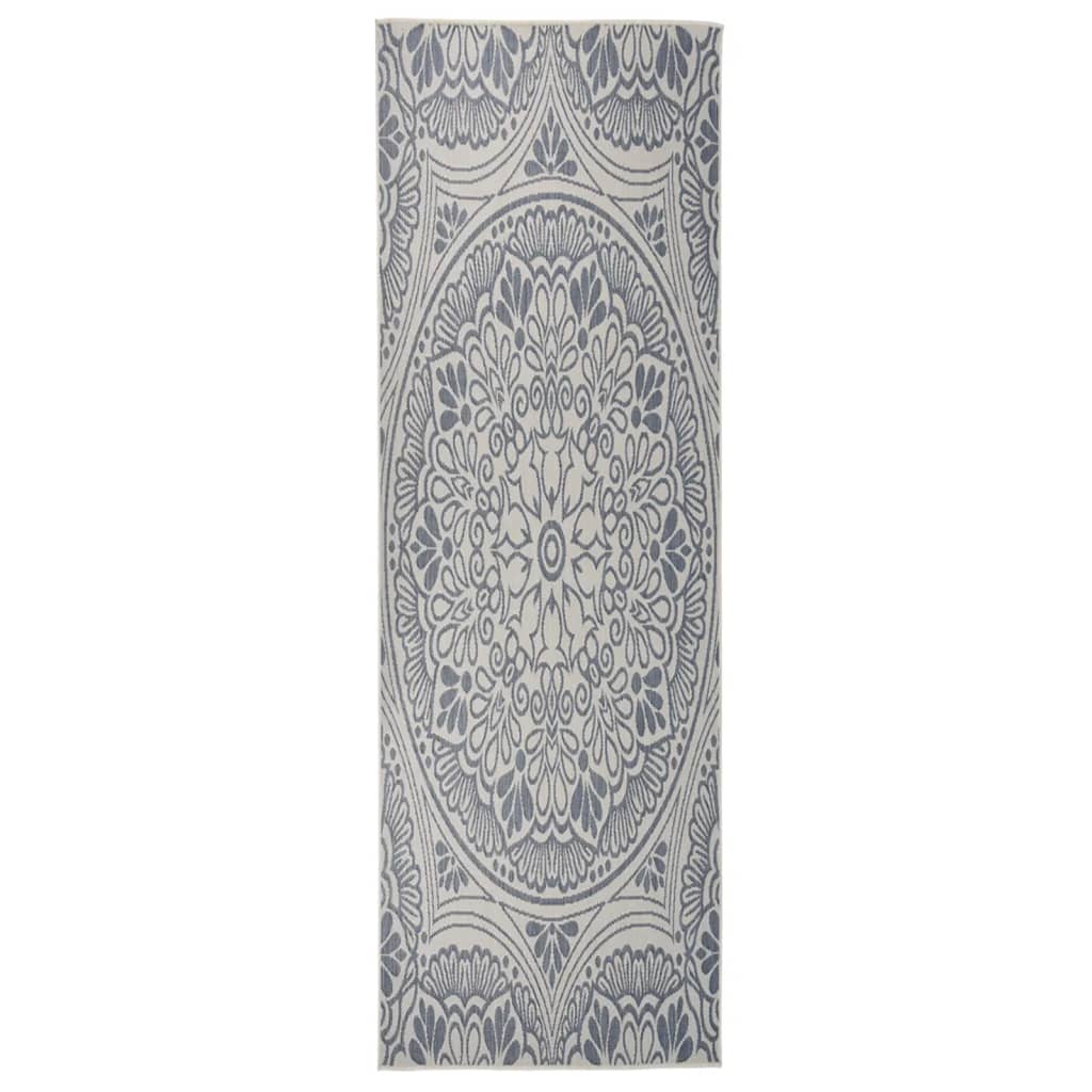 Vidaxl outside rug with pattern flat -woven 80x250 cm blue