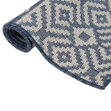 Vidaxl patterned flat-woven outdoor rug 120x170 cm blue