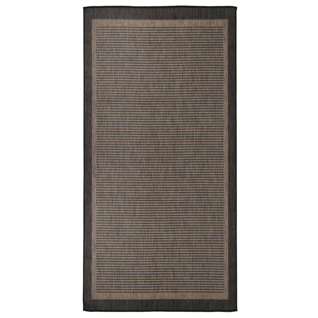 Vidaxl outside rug flat woven 100x200 cm dark brown