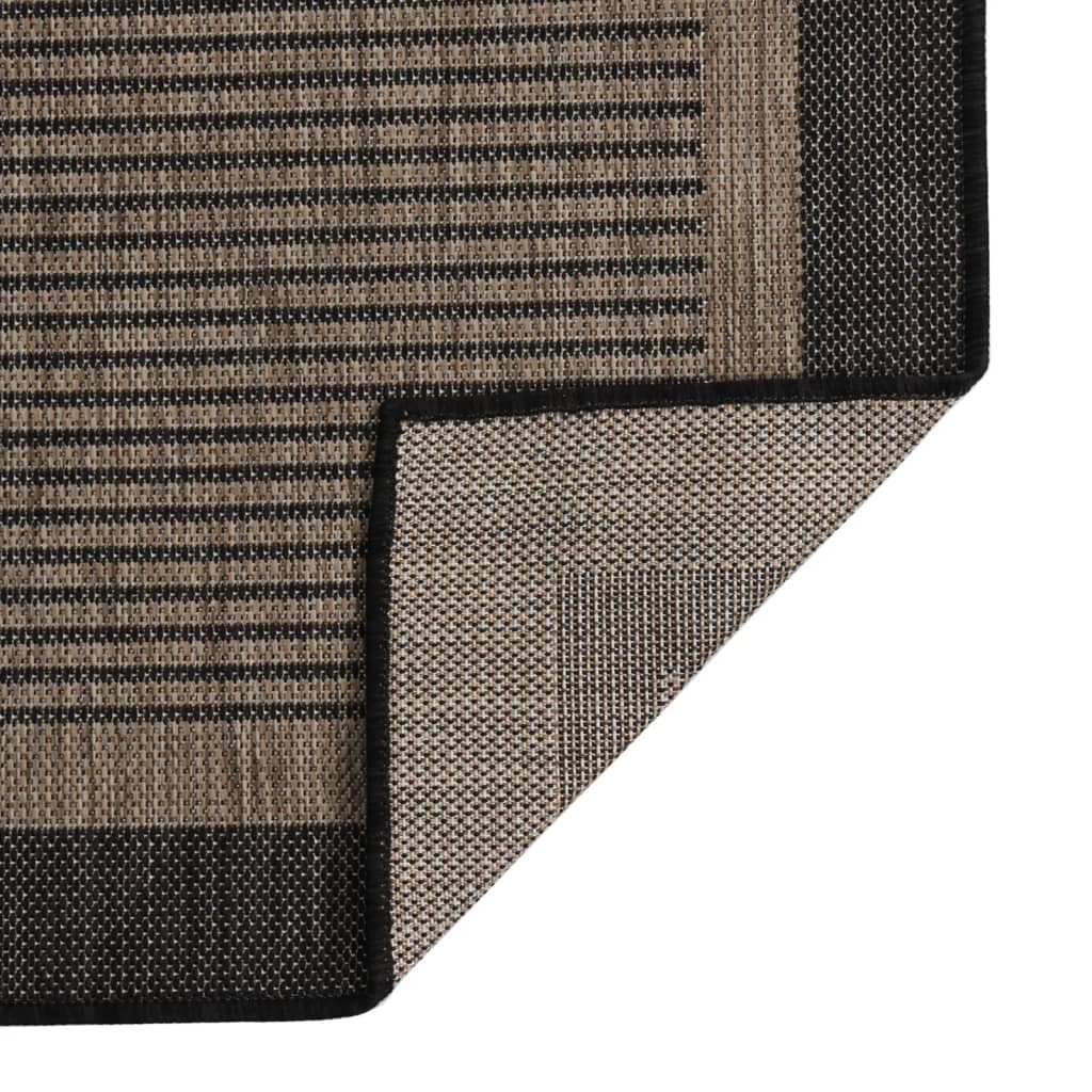 Vidaxl outside rug flat woven 100x200 cm dark brown