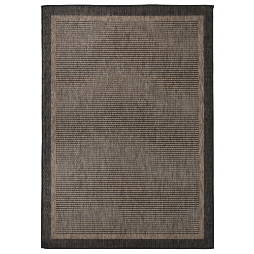 Vidaxl Outside Rug Flat Woven 140x200 cm de color marrón oscuro