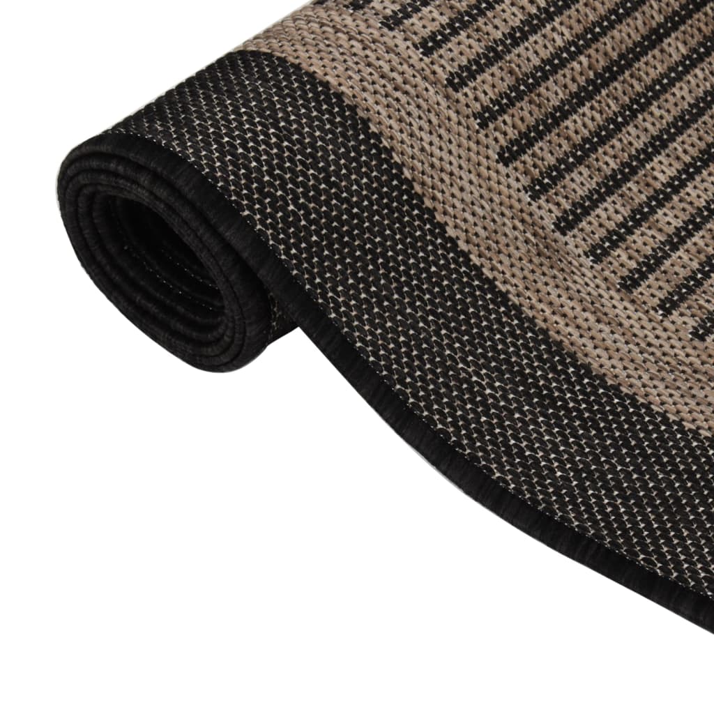 Vidaxl Outside Rug Flat Woven 140x200 cm de color marrón oscuro