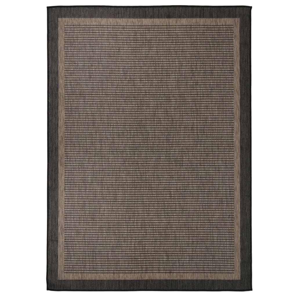Vidaxl uden for tæppet fladtvævet 200x280 cm mørkebrun