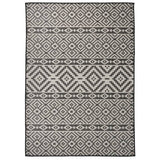Vidaxl udenfor tæppe med mønster fladtvævet 120x170 cm sort
