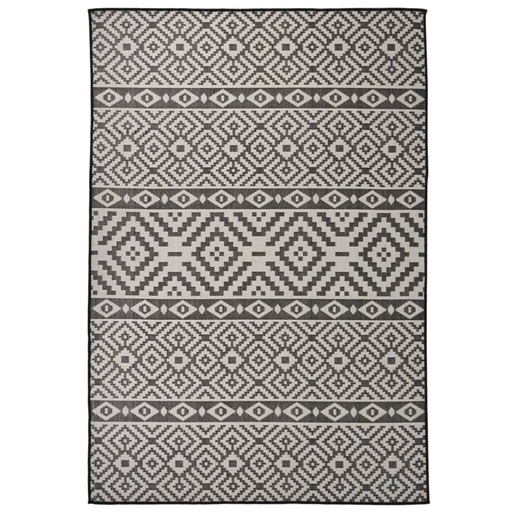 Vidaxl outside rug with pattern flat -woven 160x230 cm black