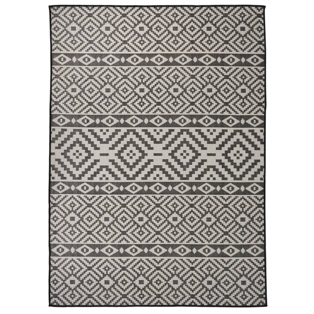 Vidaxl outside rug with pattern flat -woven 200x280 cm black