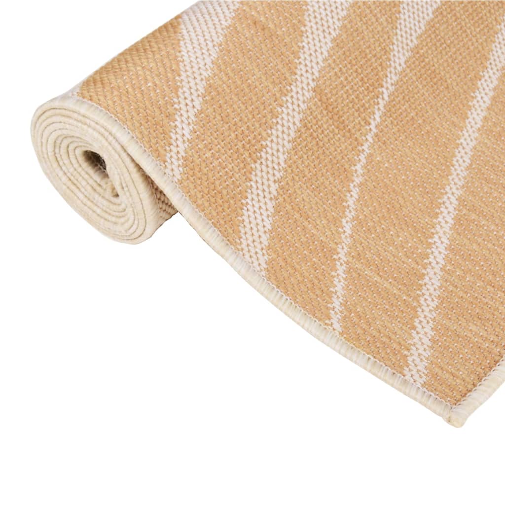 Vidaxl ausserhalb Teppech mat Blatmuster flaach gewéckt 140x200 cm