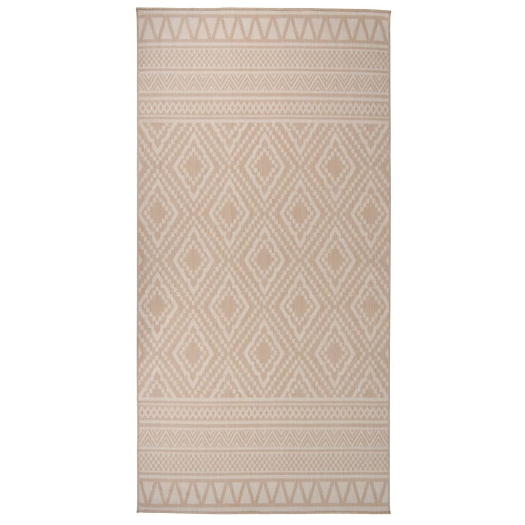 Vidaxl zunanja preproga z vzorcem, tkano 100x200 cm rjava