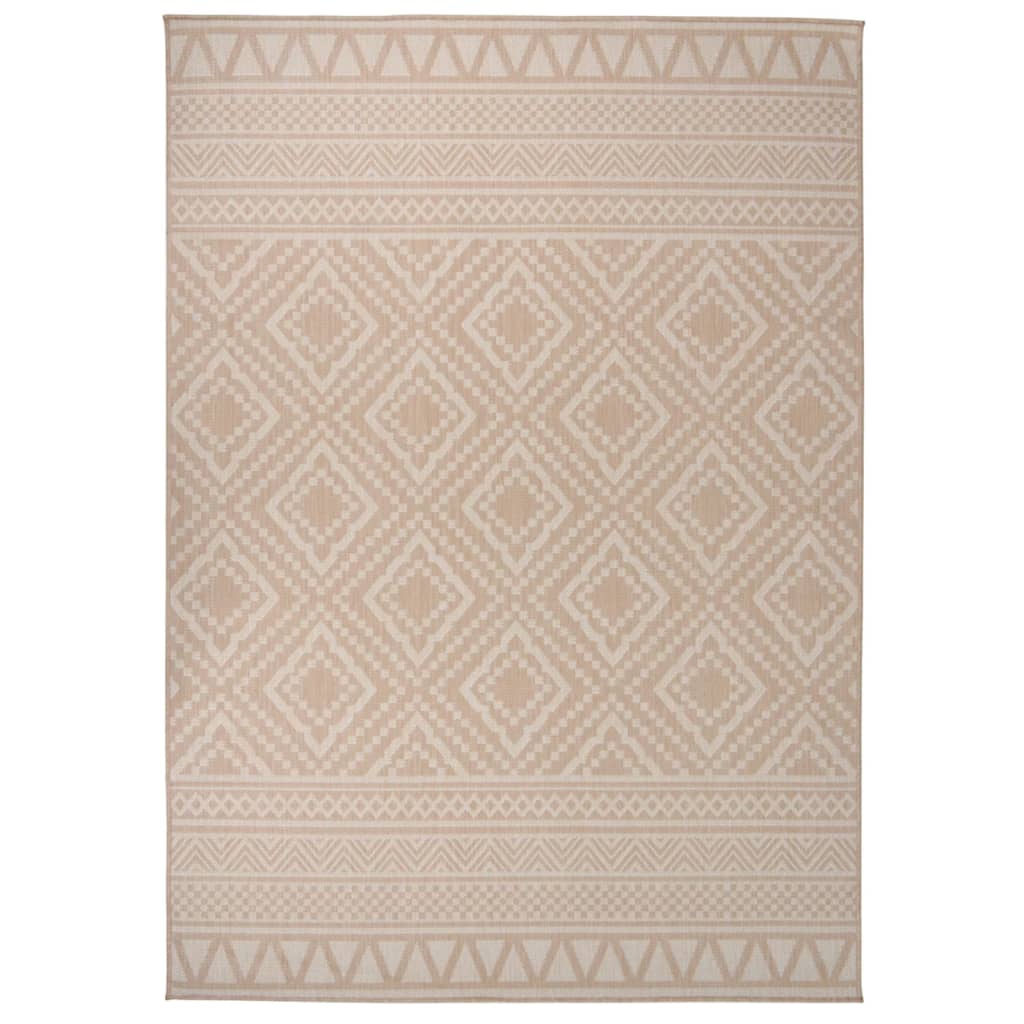 Vidaxl ausserhalb vun Teppech mat Muster flaach -woven 120x170 cm Brown