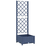 Vidaxl plantenbak met latwerk 40x40x121,5 cm polypropeen blauwgrijs
