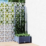 Vidaxl plantenbak met latwerk 40x40x121,5 cm polypropeen blauwgrijs