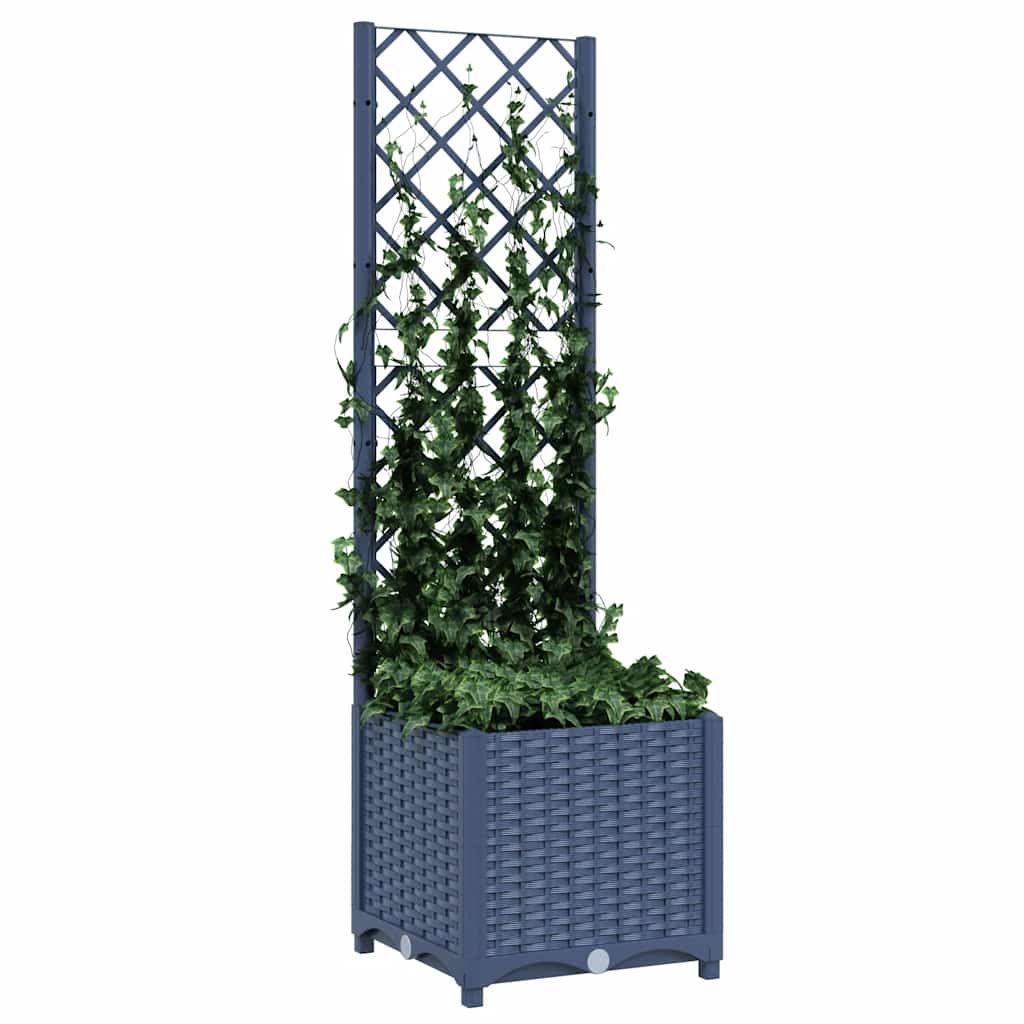 Vidaxl planter med lameller arbejde 40x40x136 cm polypropen blå grå