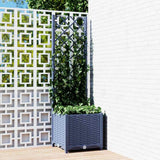 Vidaxl planter med lameller arbejde 40x40x136 cm polypropen blå grå